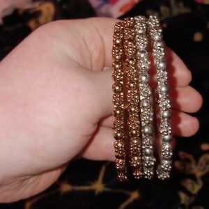 Lot of 4  Vintage Beaded Bangles